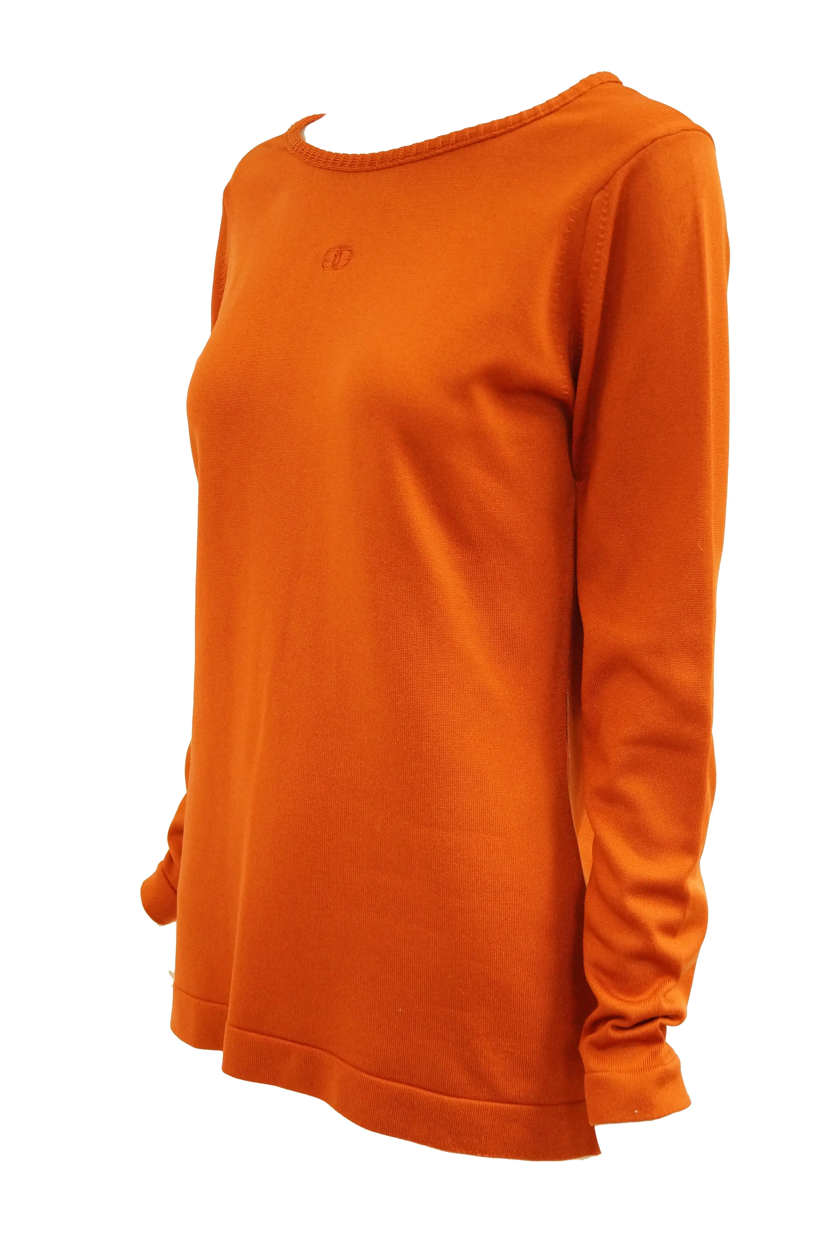 1970s Givenchy Sport Tangerine Orange Pullover Sweater