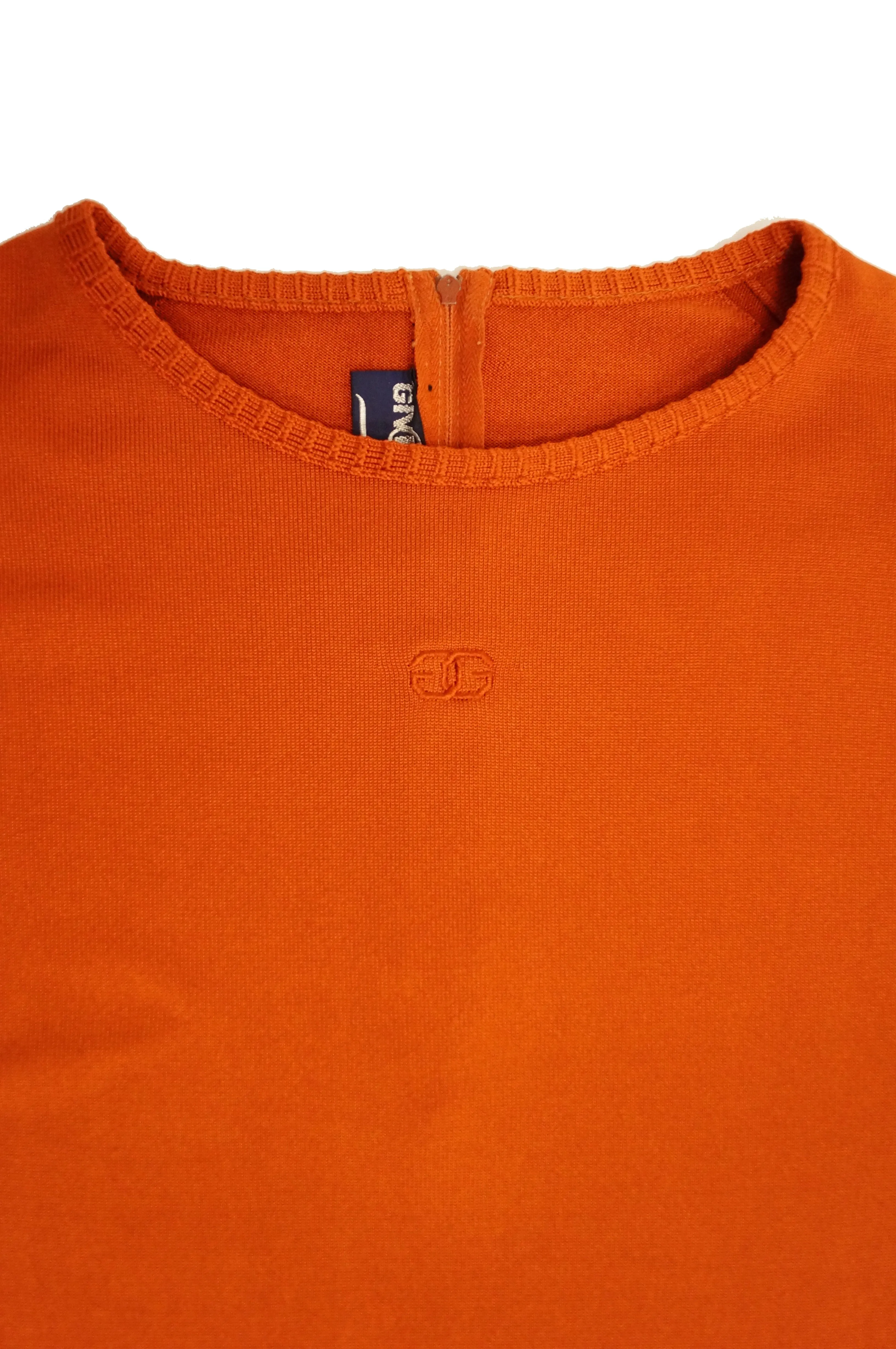 1970s Givenchy Sport Tangerine Orange Pullover Sweater