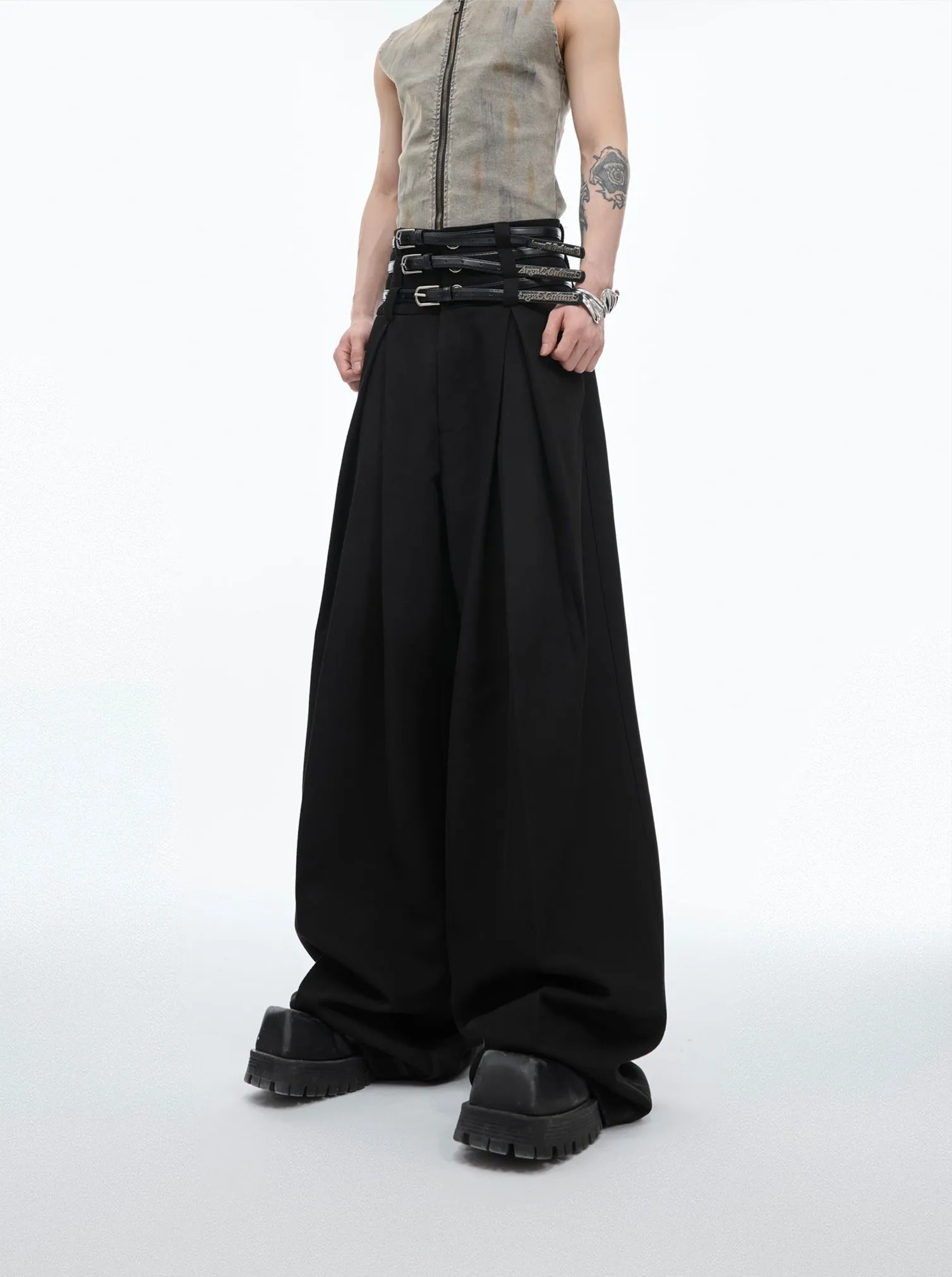 【24s Jun.】Draped Pleated Waistband Casual Pants