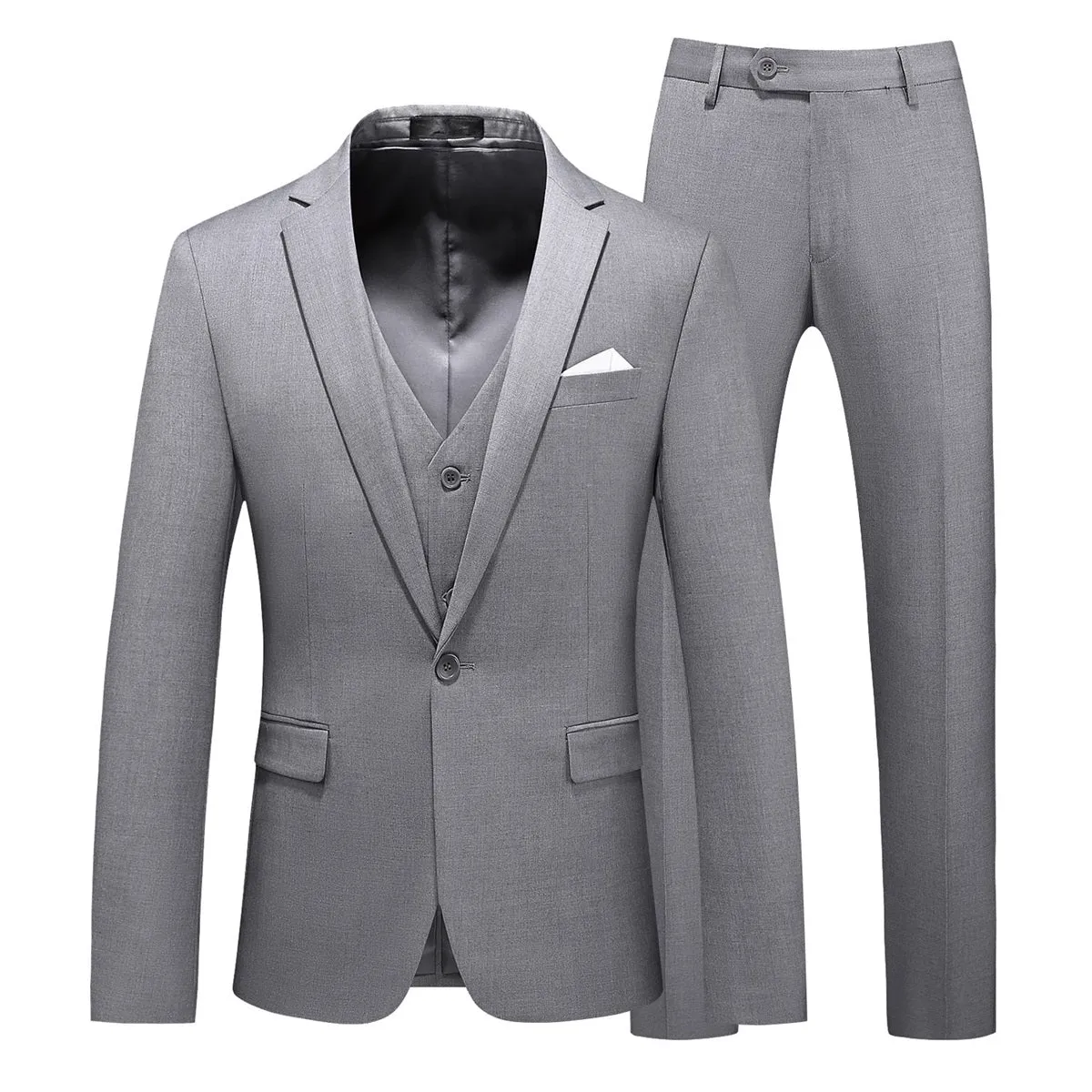 3 Pieces Men Business Suit Boutique Slim Fit One Button Men Suit Set Groom Wedding Fashion Spring Summer Blazer Sets