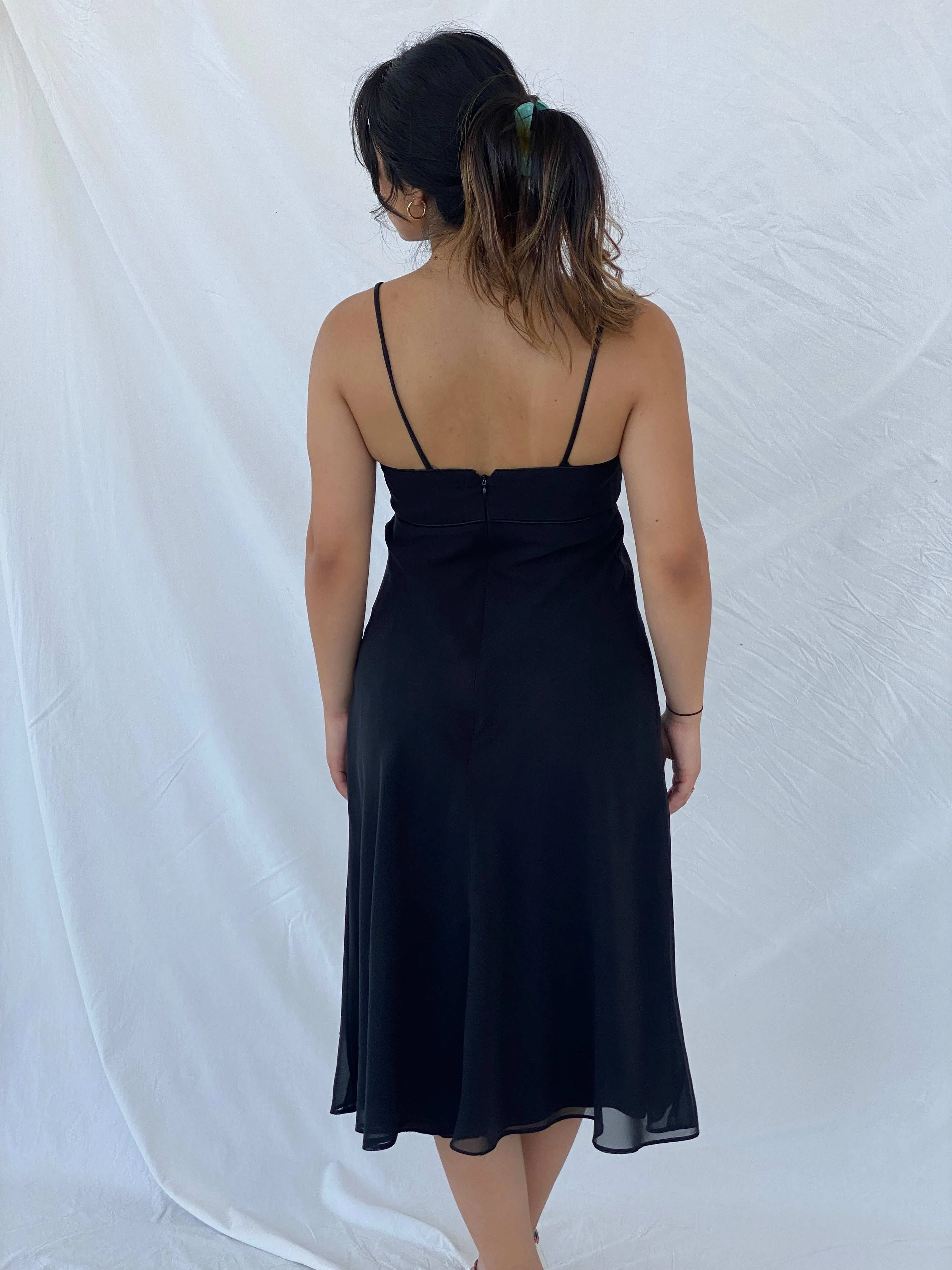 90s Dissi Collection Midi Black Dress - S