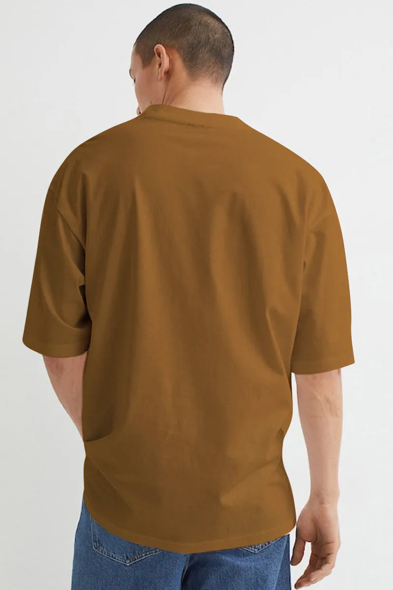 A Quite Gold Brown Over Size T-Shirt