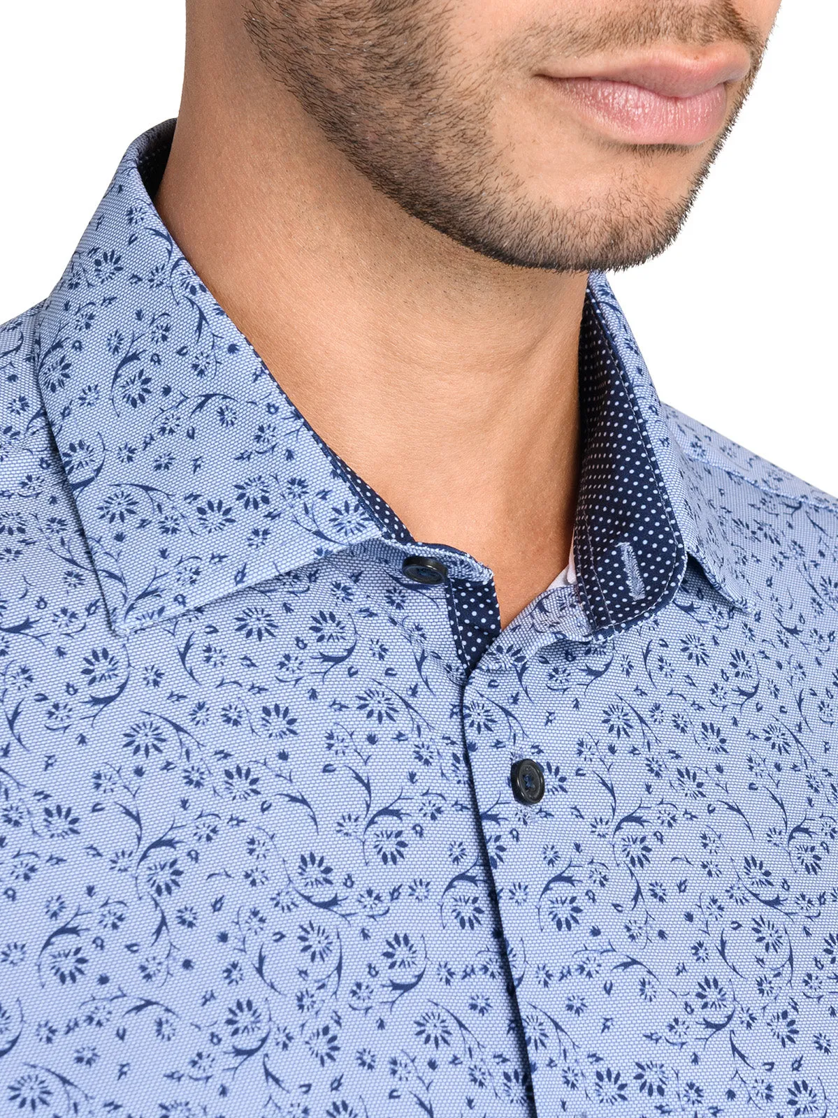 Abstract Floral Performance Dress Shirt