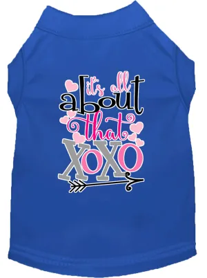 All About That Xoxo Screen Print Dog Shirt Blue Sm