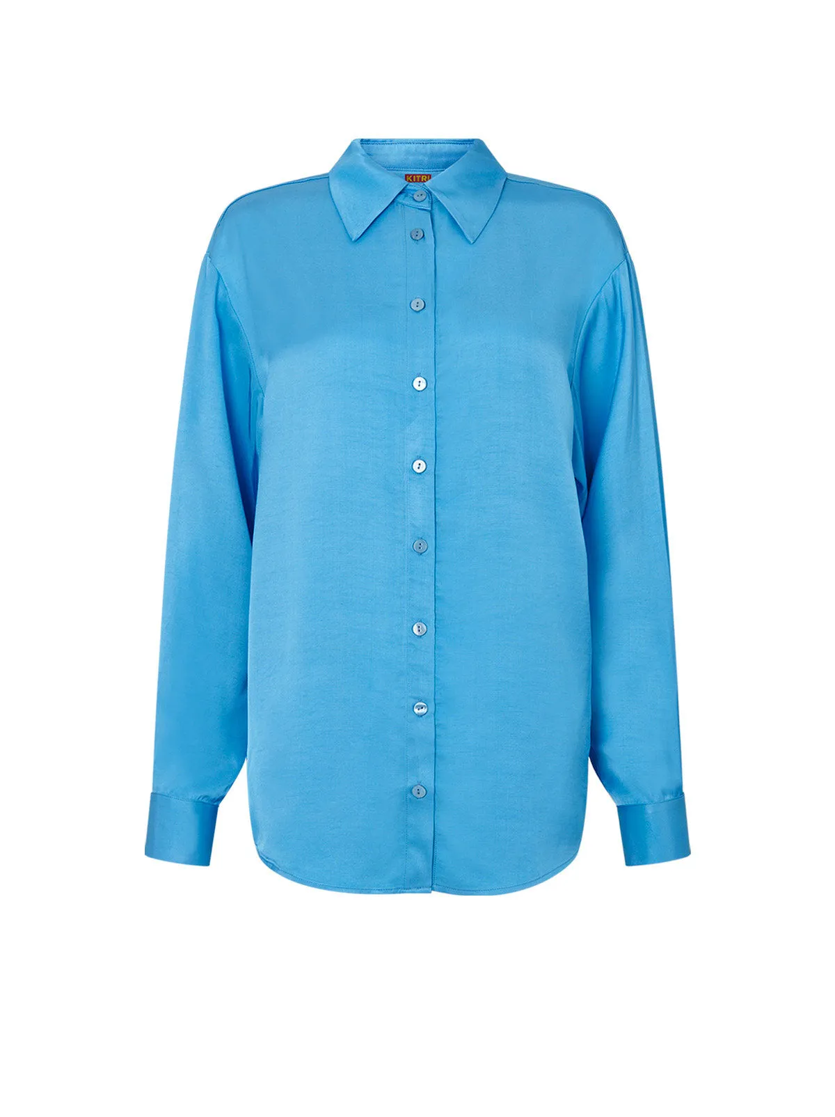 Angela Blue Satin Shirt