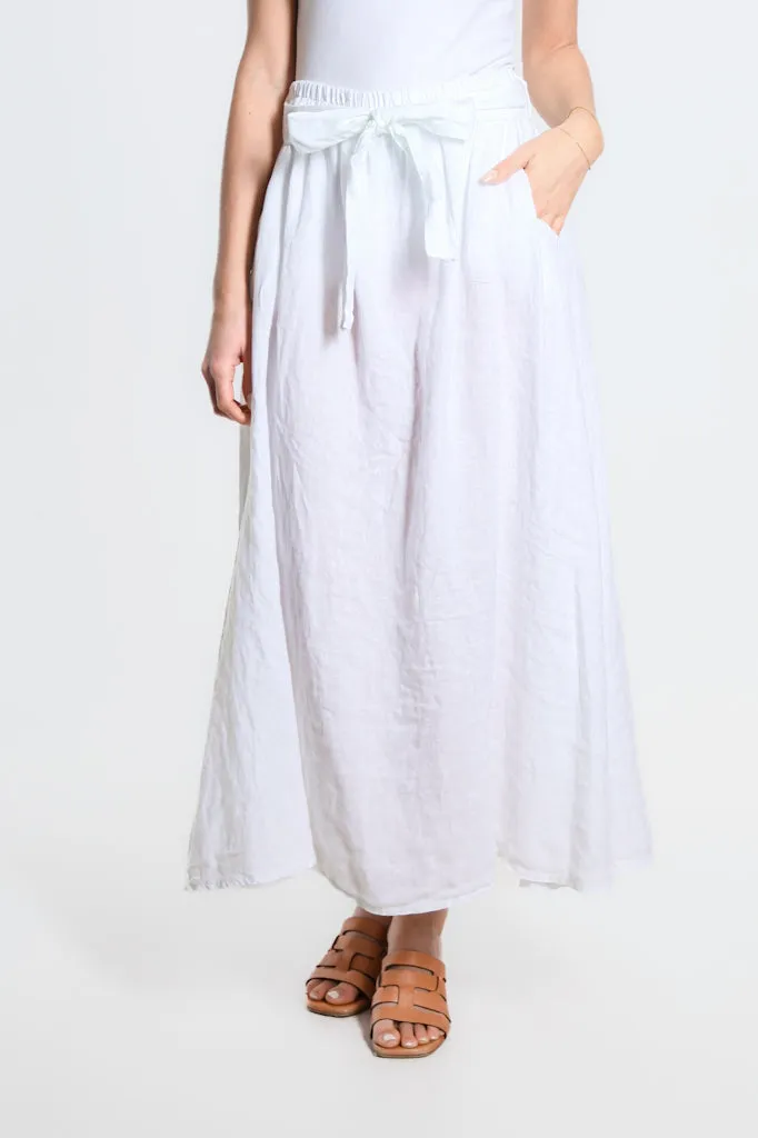 Angie A-Line Long Linen Skirt with Pockets (SL113)