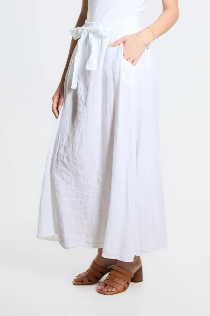 Angie A-Line Long Linen Skirt with Pockets (SL113)