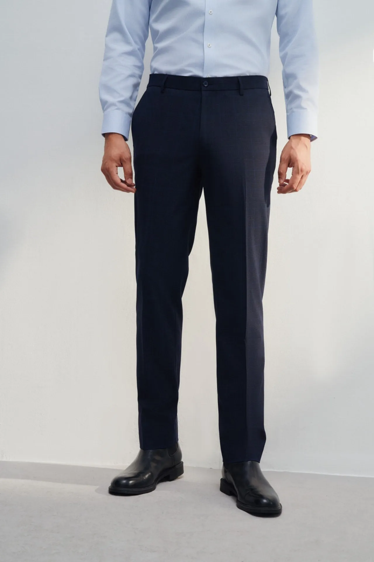 Anti-Bacterial Slim Fit Check Suit Pants