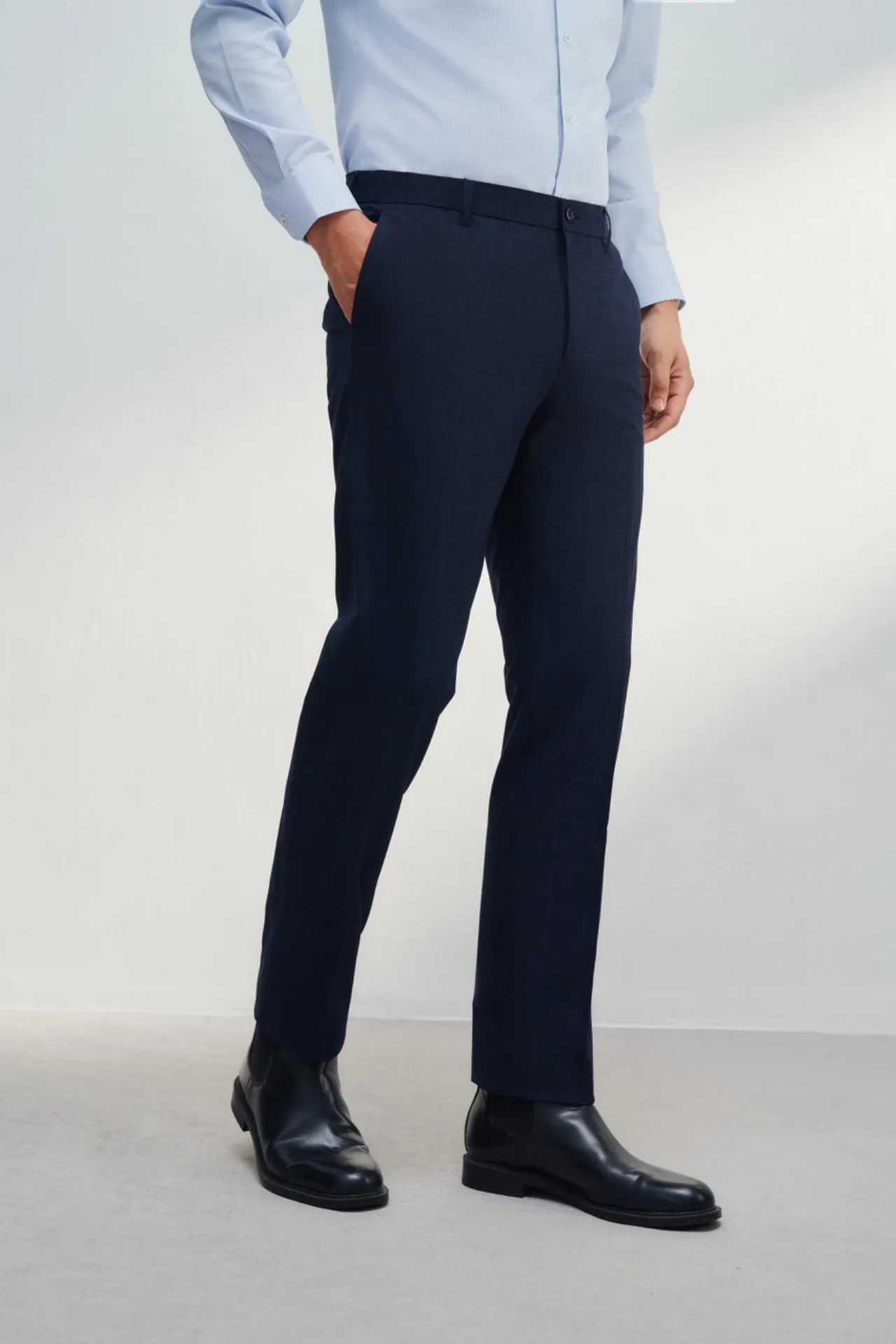 Anti-Bacterial Slim Fit Check Suit Pants