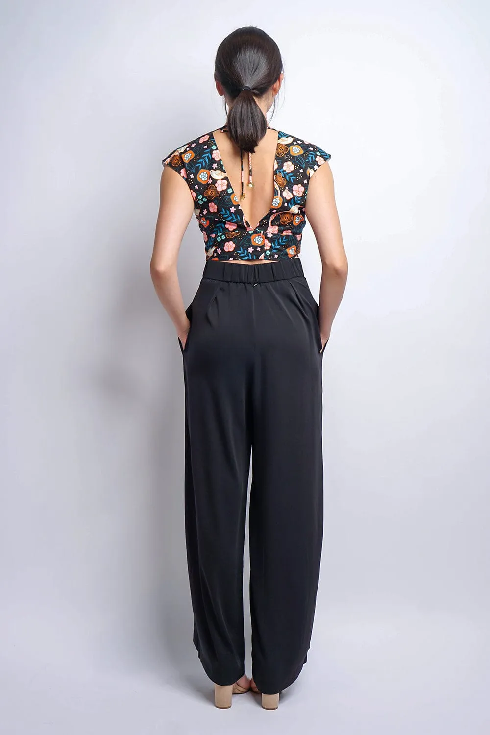 Black Pleated High Waist Relaxing Leslie Pants