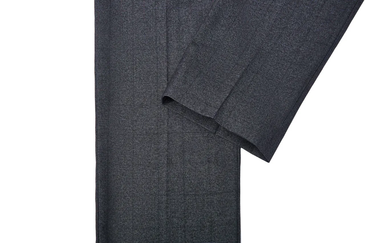 Blended Stretch Grid Check Suit Pants in Slim Fit