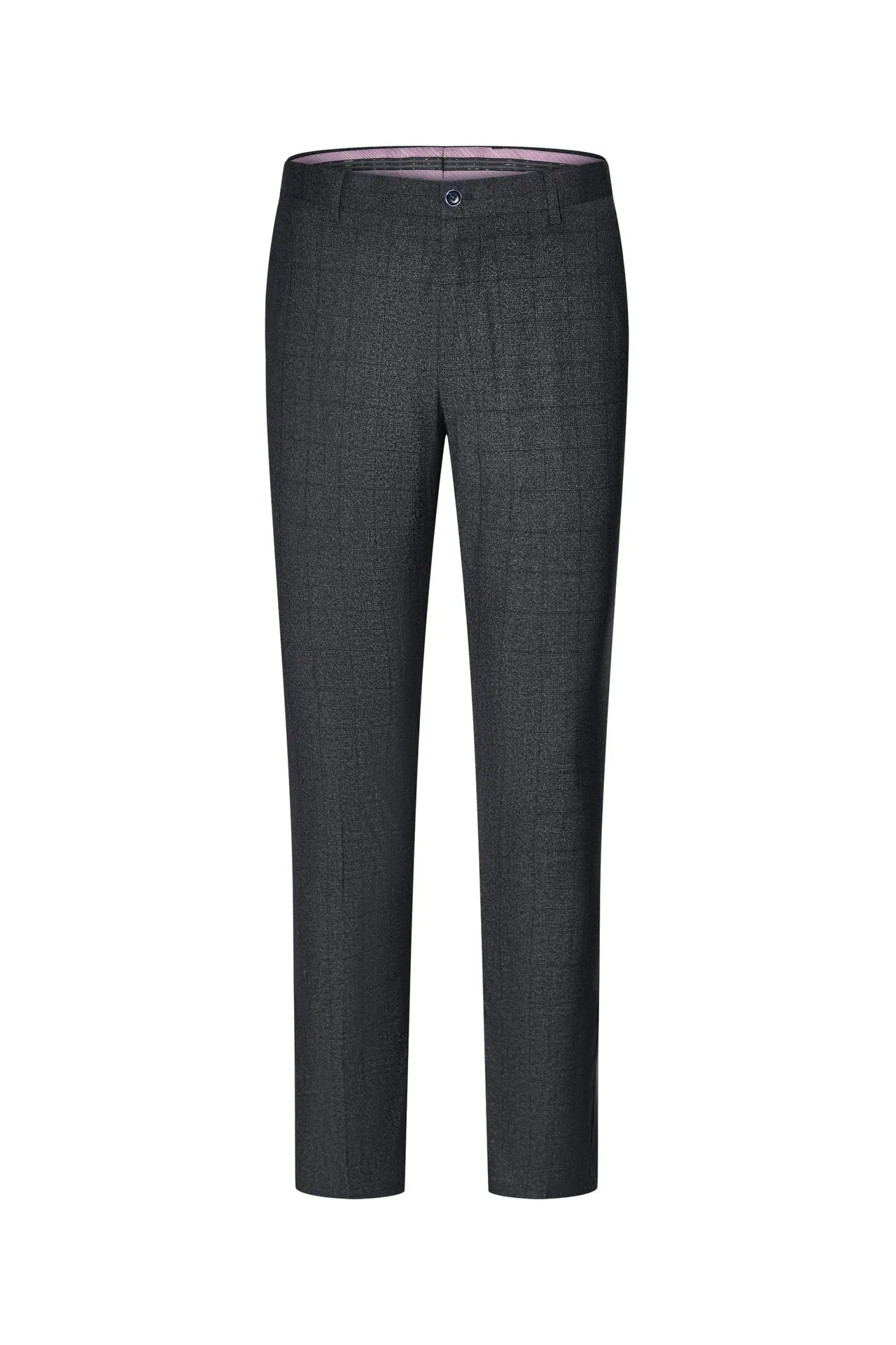 Blended Stretch Grid Check Suit Pants in Slim Fit