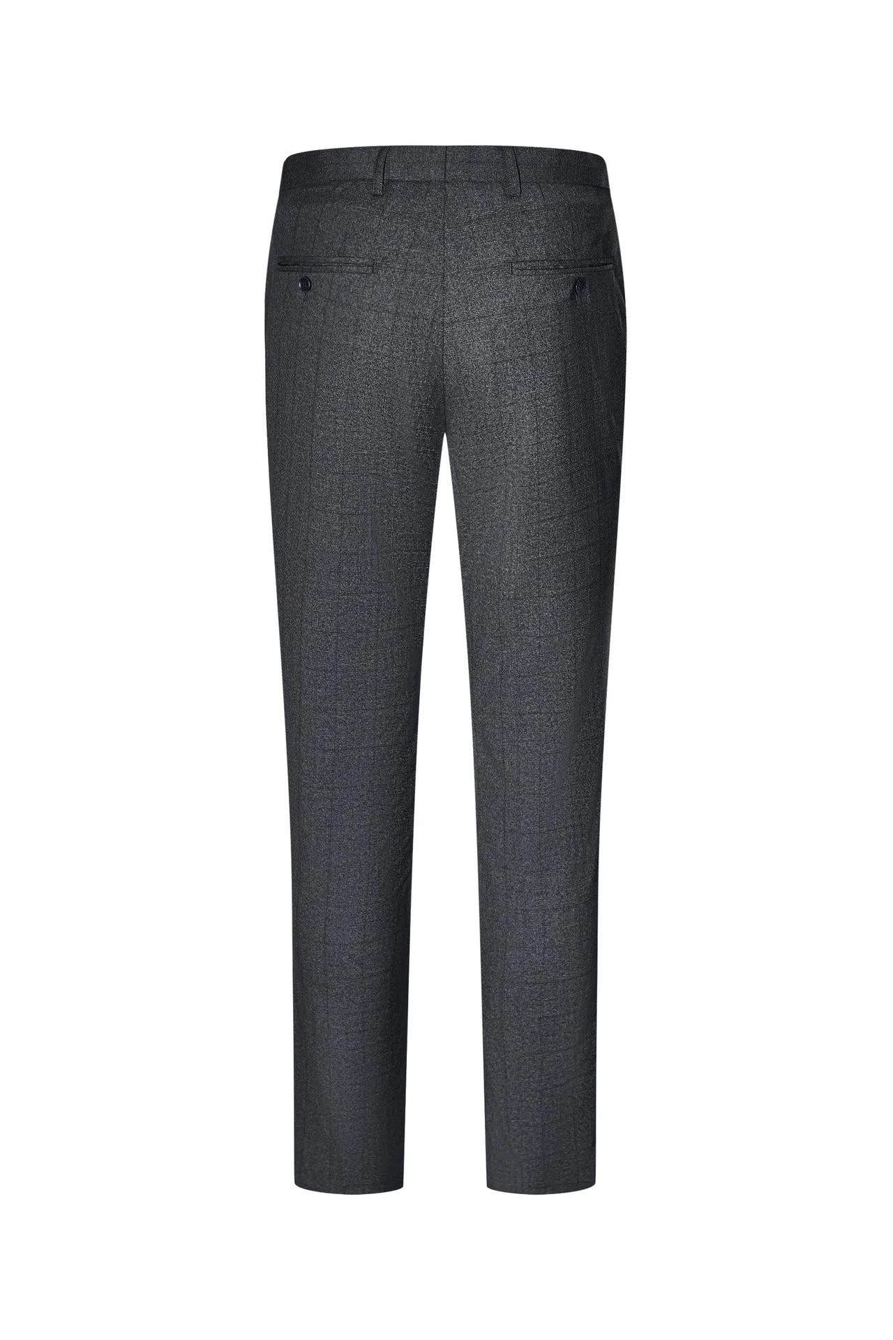 Blended Stretch Grid Check Suit Pants in Slim Fit