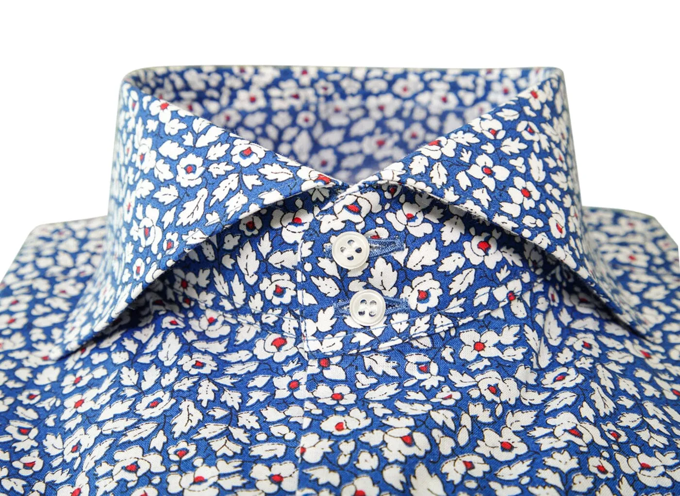 Blue Hibiscus Dress Shirt