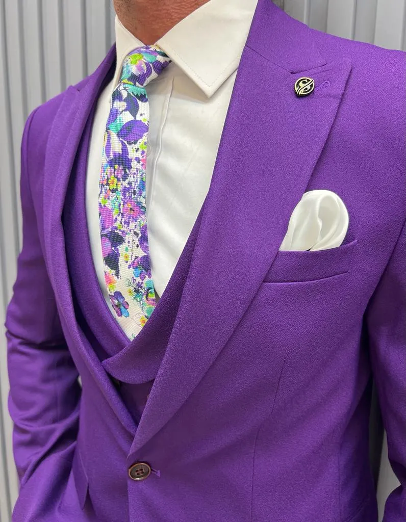 Bojoni Shagori Slim Fit Purple  Suit