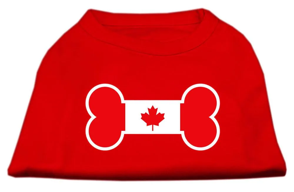 Bone Shaped Canadian Flag Screen Print Shirts Red L (14)