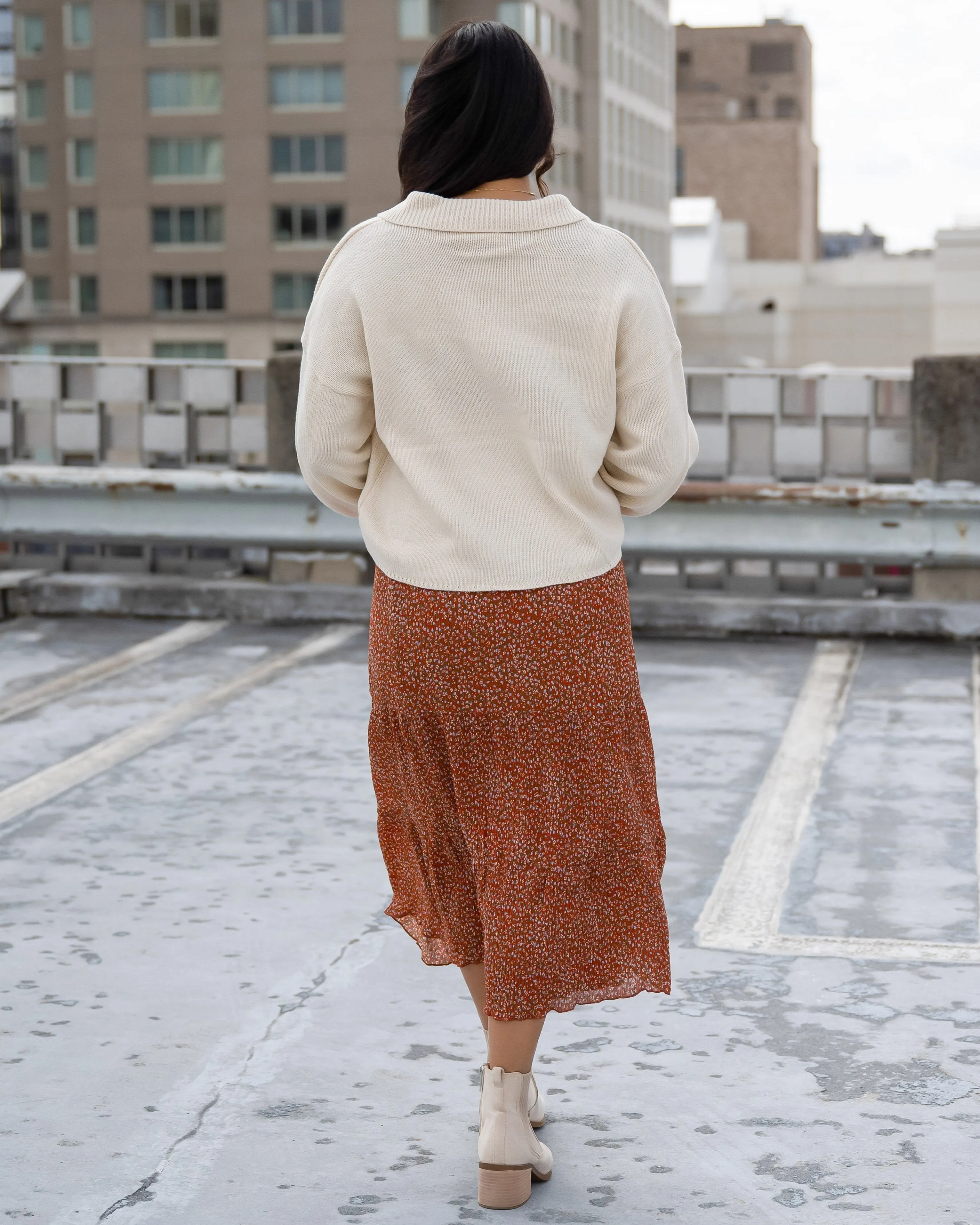 Cancun Rust Floral Skirt