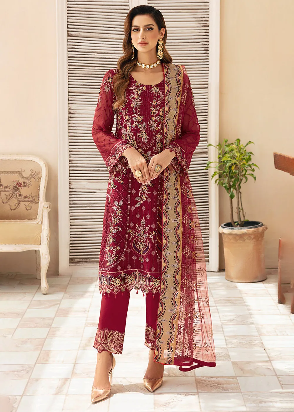 Chevron Luxury Chiffon Collection 24 by Ramsha | A-907