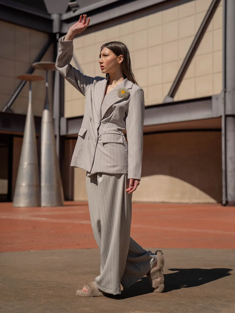 CHICAGO - Grey pinstripe suit