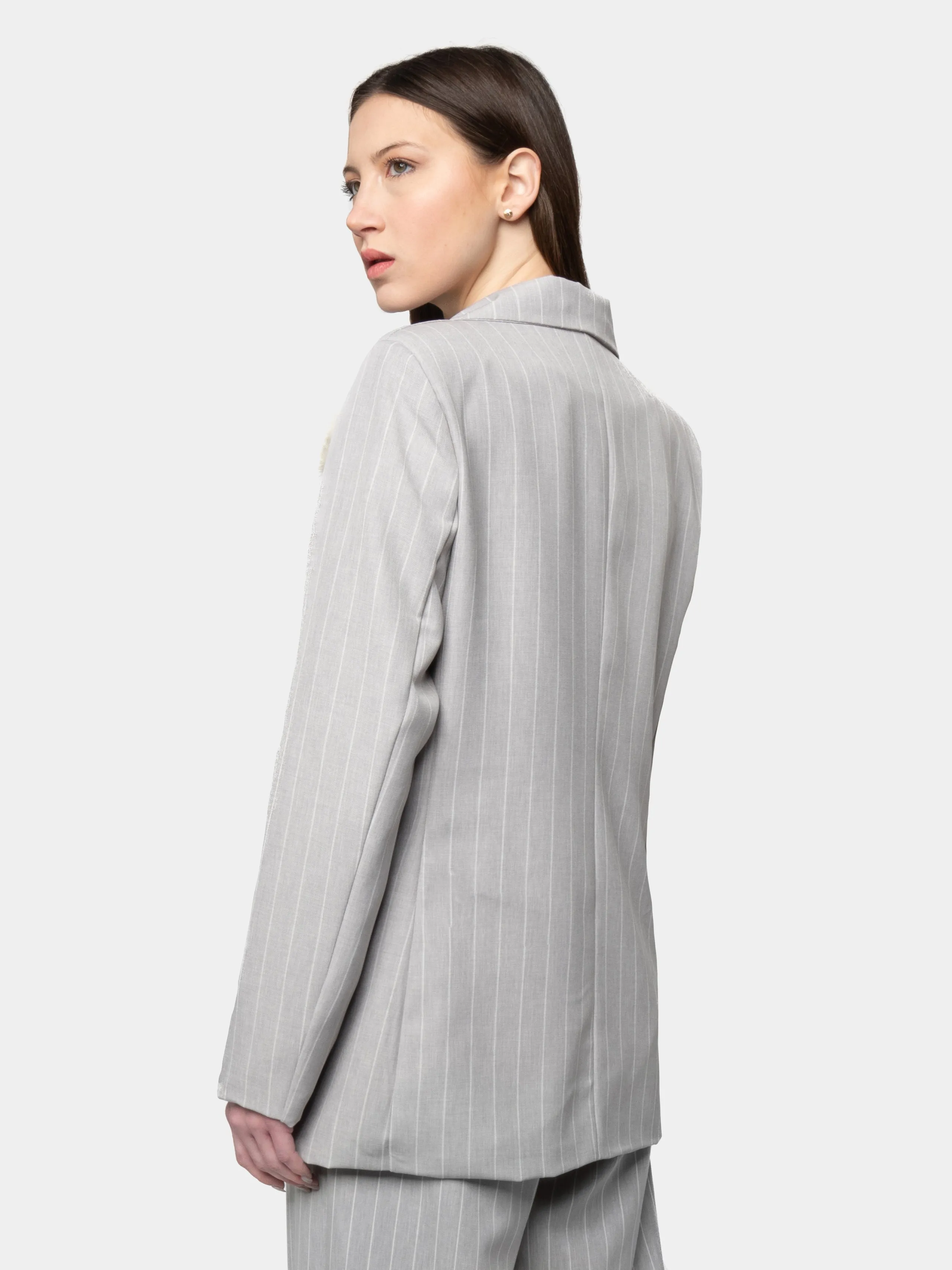 CHICAGO - Grey pinstripe suit