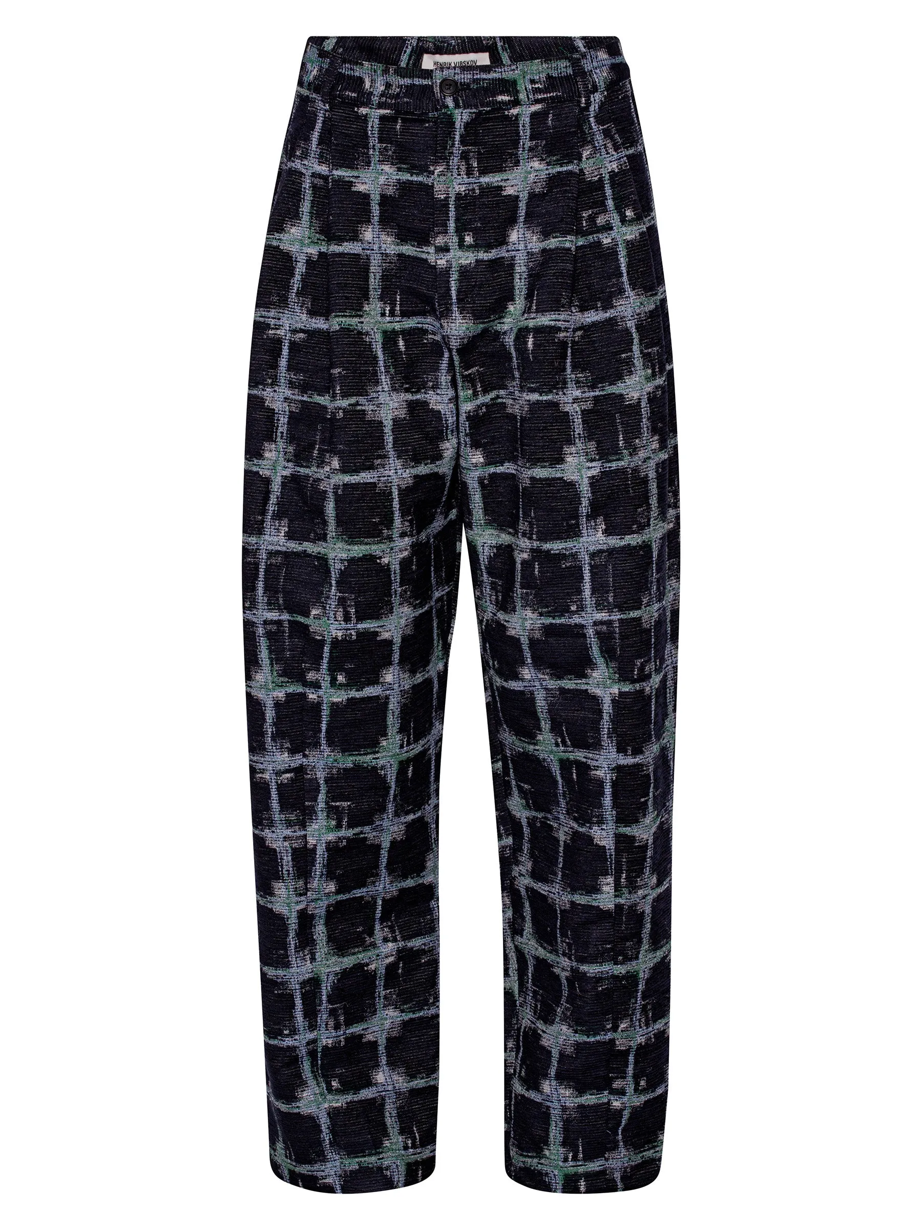 Claus Pants - Dark Shibori Grid