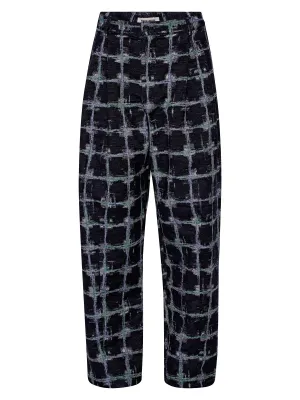 Claus Pants - Dark Shibori Grid