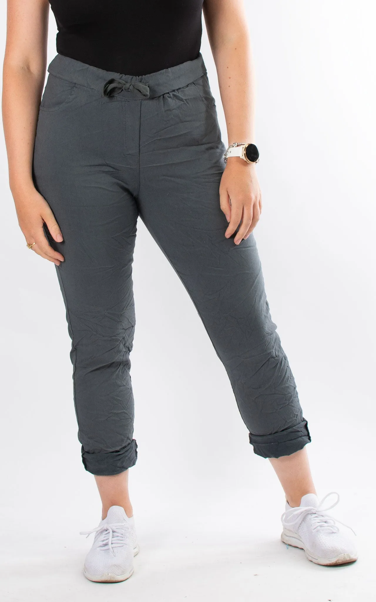 Crinkle Magic Joggers | Charcoal