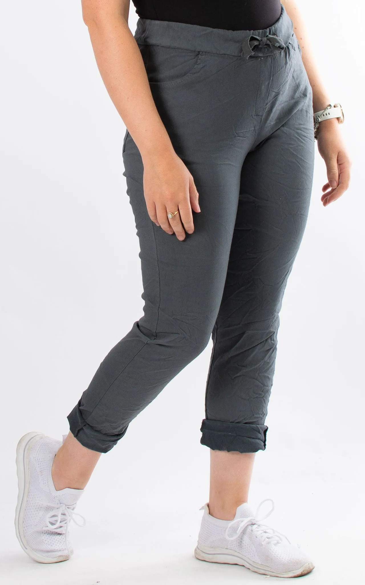 Crinkle Magic Joggers | Charcoal