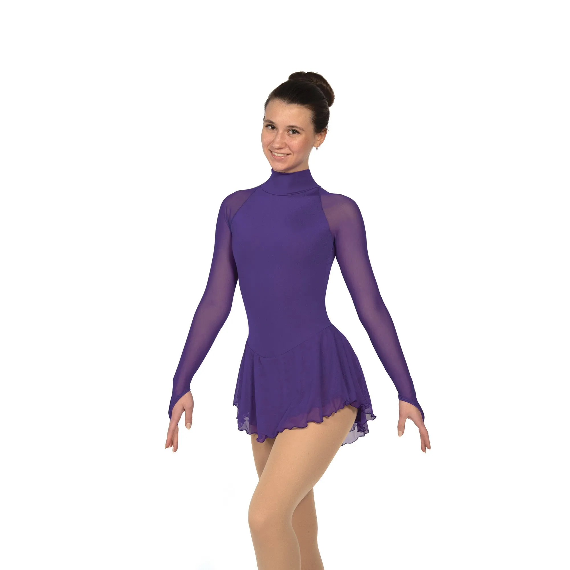 F22009P Competition Figure Skating Classic High Neck Dress PLAIN