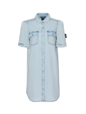 Fresh Denim Button Front Shift Dress