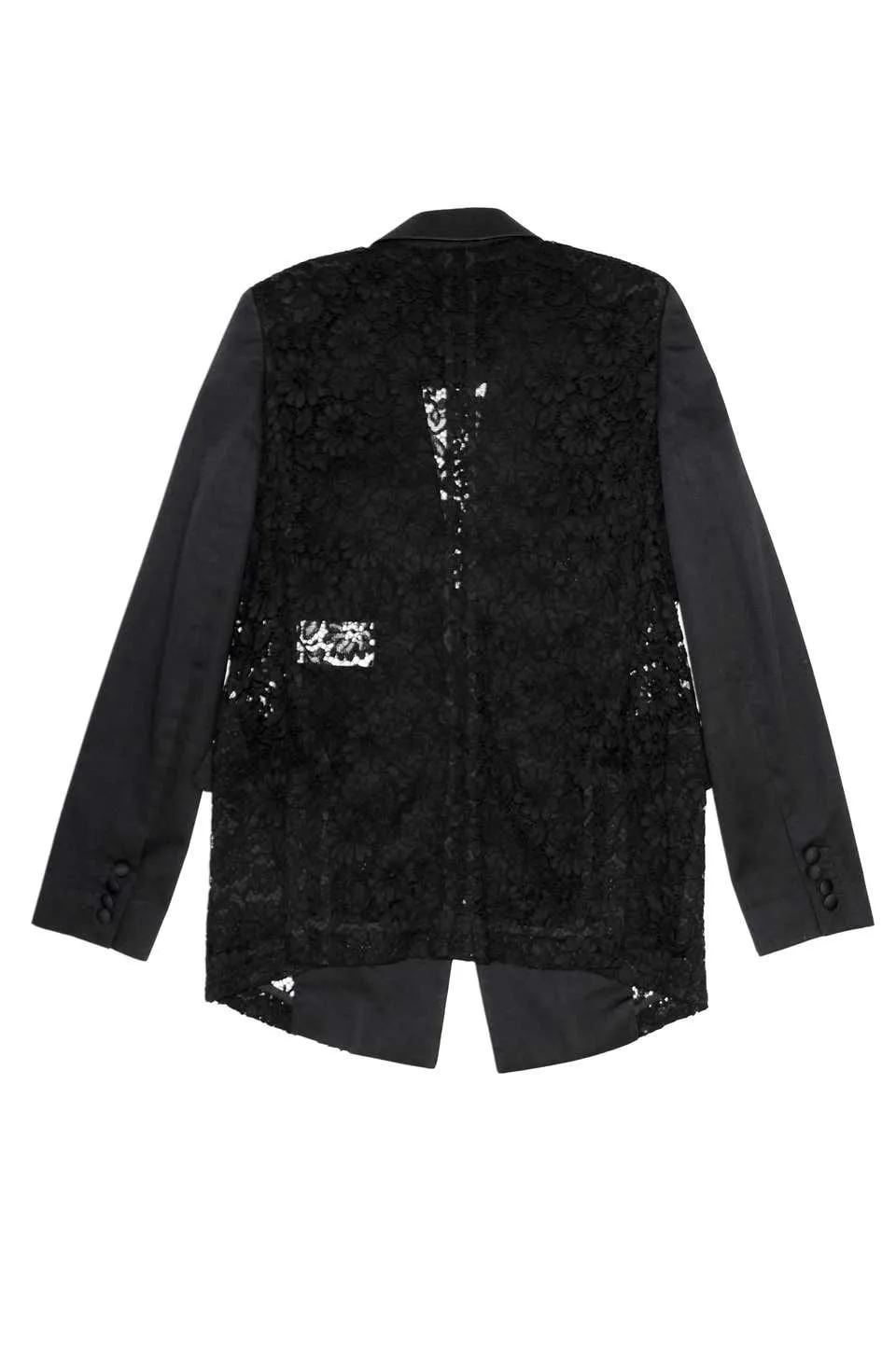 Givenchy Black Floral Lace Back Panel Blazer