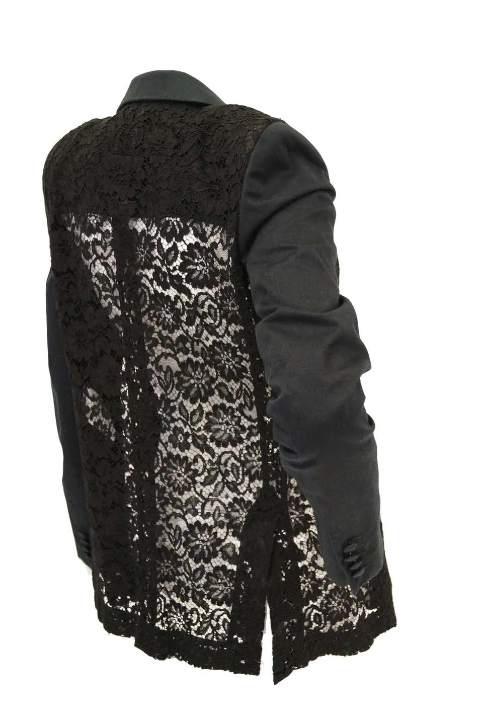 Givenchy Black Floral Lace Back Panel Blazer