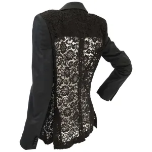 Givenchy Black Floral Lace Back Panel Blazer