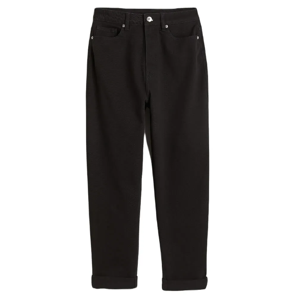 H&M Mom Loose Fit Twill Pants, black