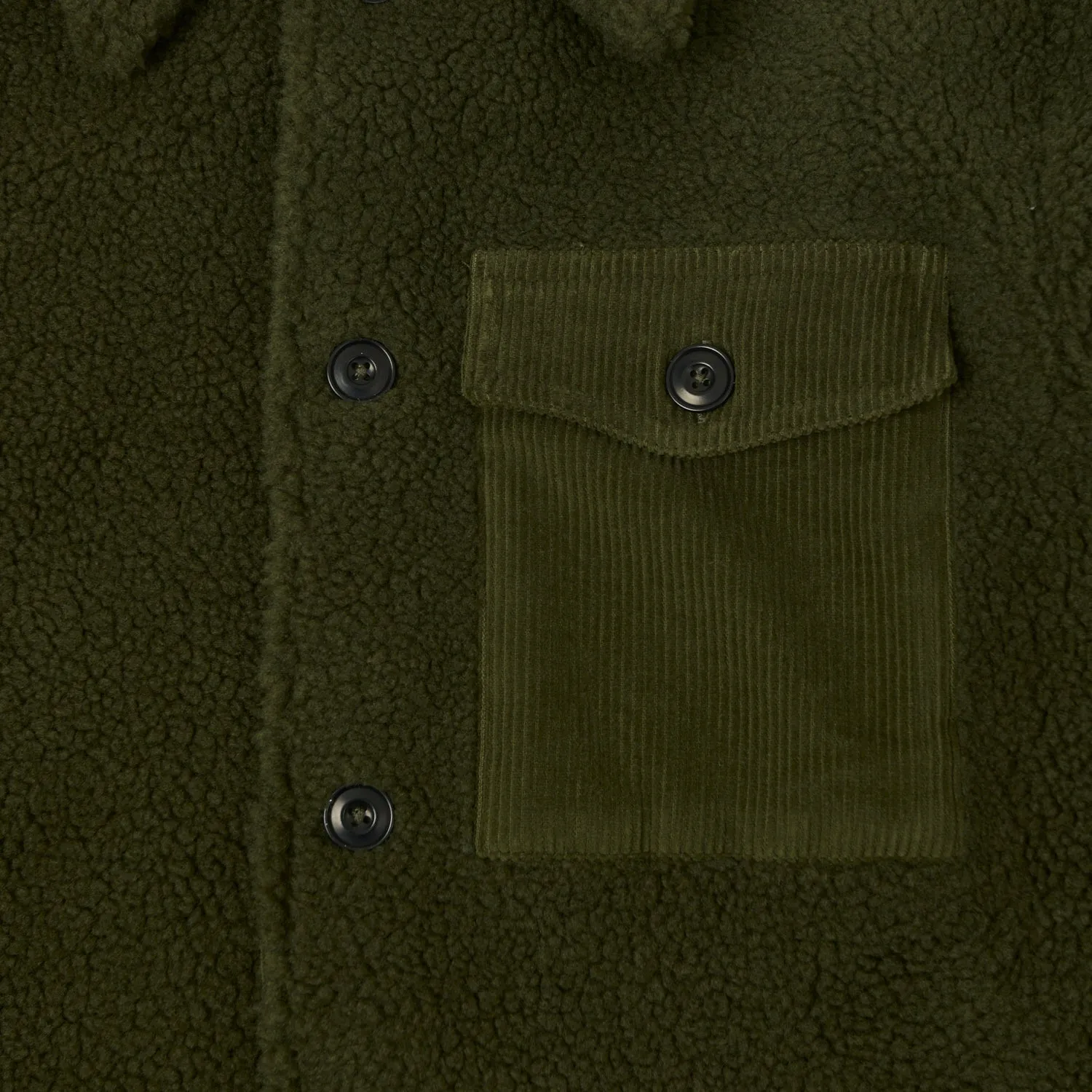 Hartford 'Sherpa' Utility Fleece Jacket - Army