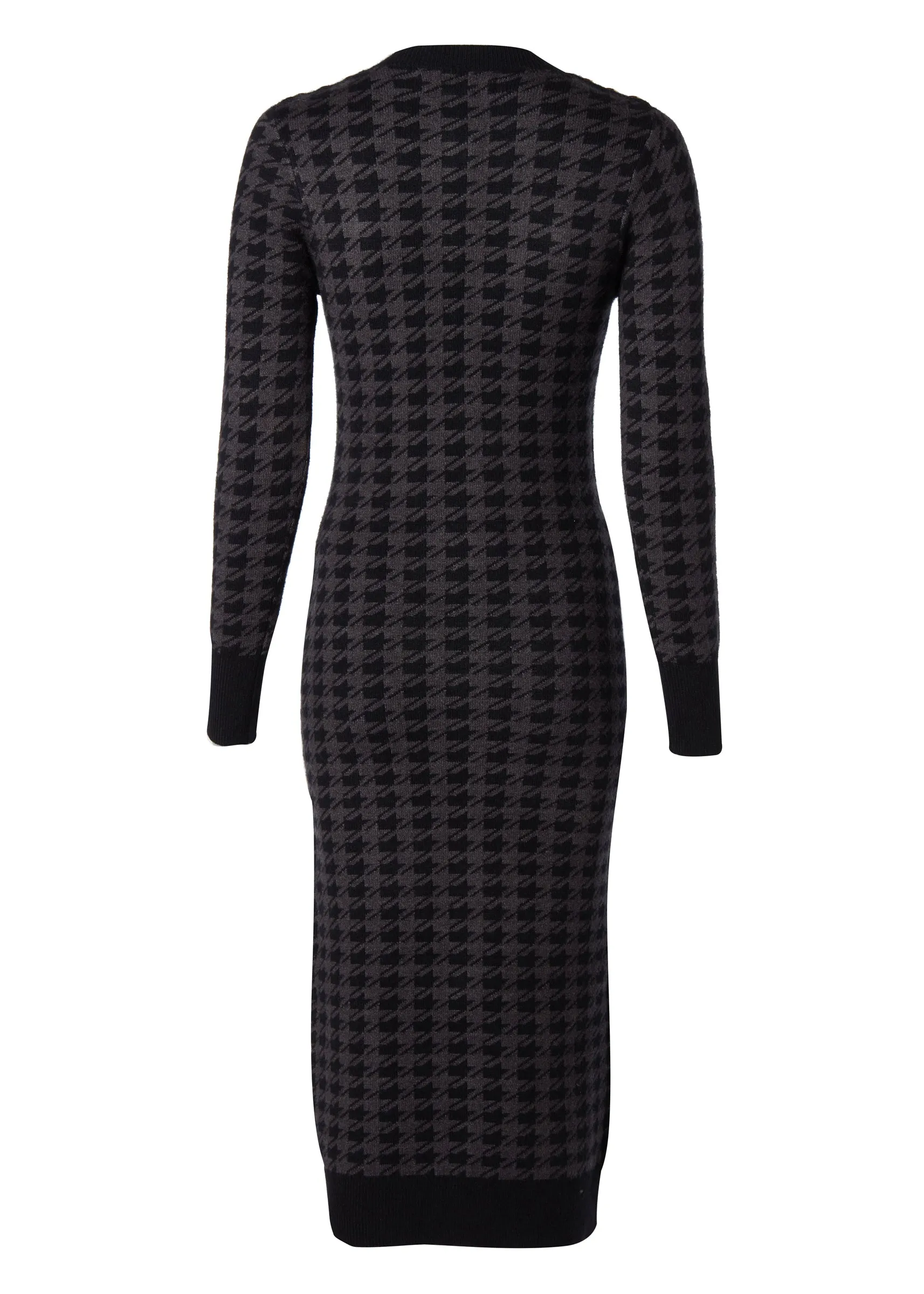 Hepburn Midi Dress (Grey Houndstooth)