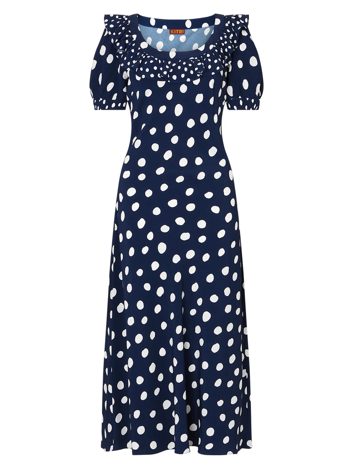 Hilda Mixed Polka Dot Midi Dress