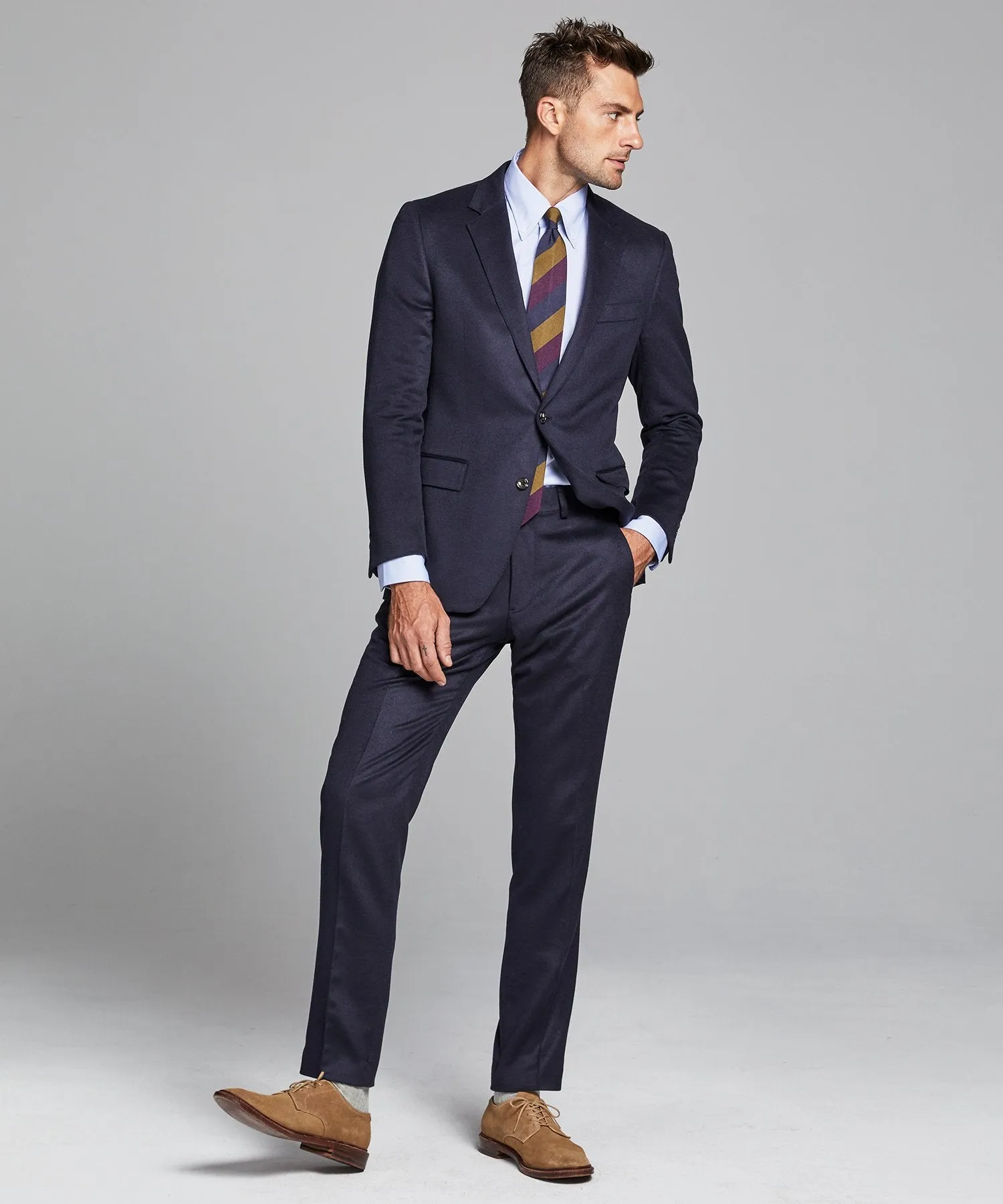 Italian Cashmere Sutton Suit in Navy