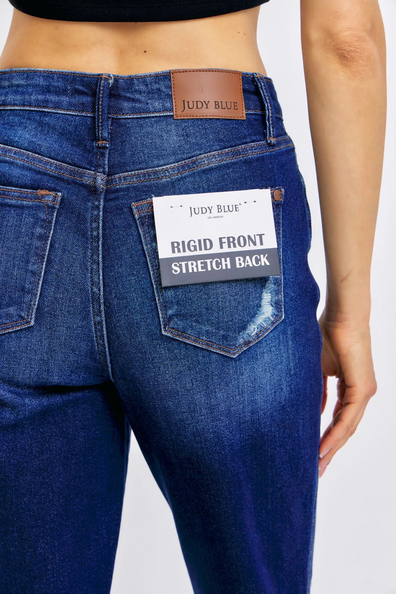 Judy Blue High Waist Rigid Magic Heavy Destroy Straight Jeans 88819