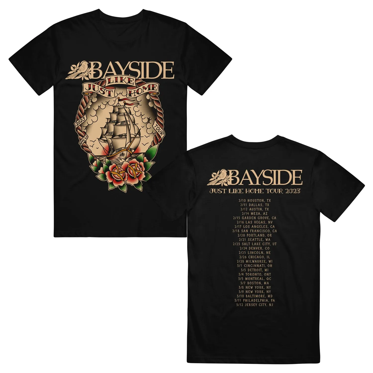 Just Like Home Tour Black T-Shirt