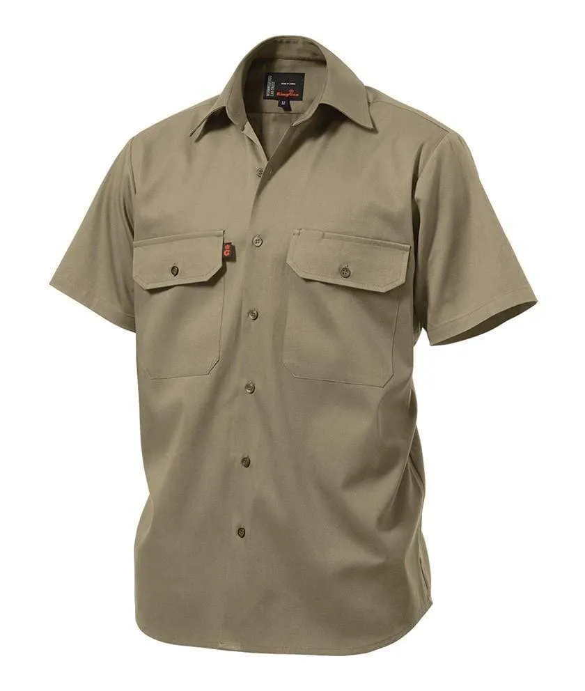 KingGee Open Front Short Sleeve Drill Work Shirt K04030