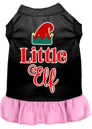 Little Elf Screen Print Dog Dress Black With Light Pink Xxxl