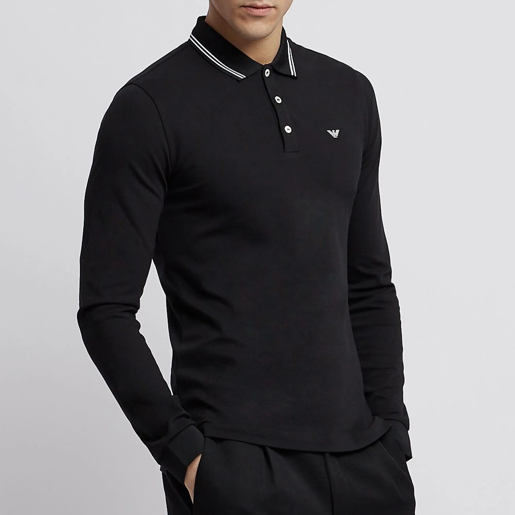 Long Sleeve Tipped Polo Shirt