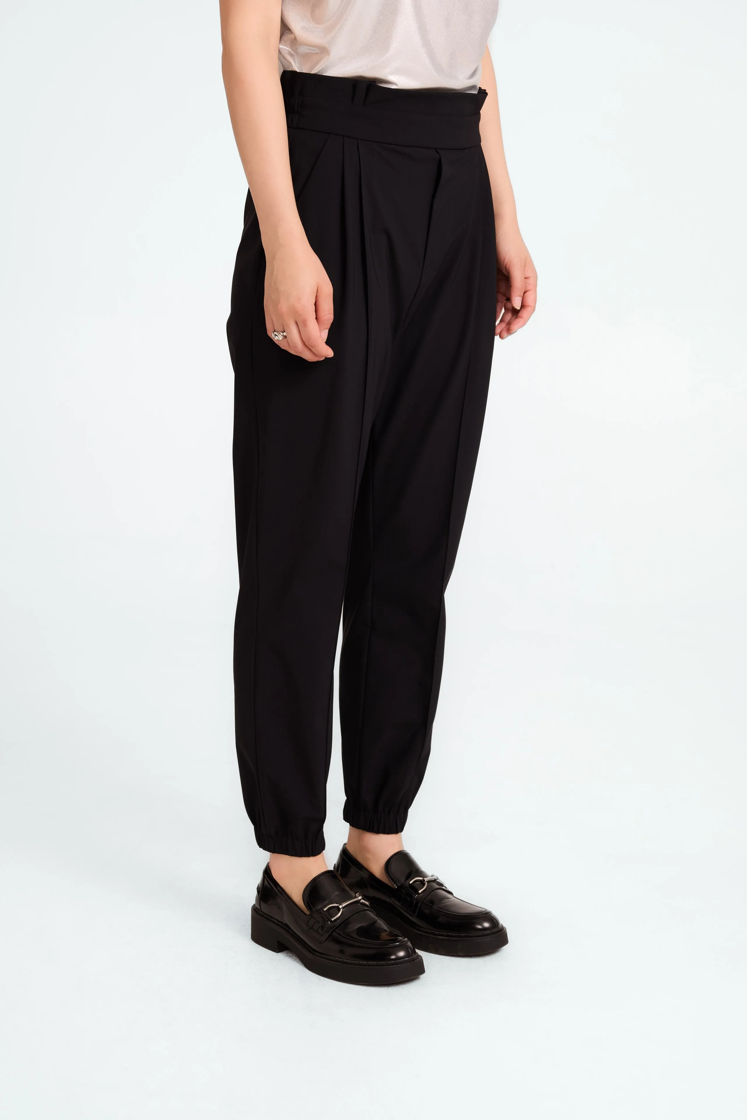 Lori strech technical jersey pants | Black