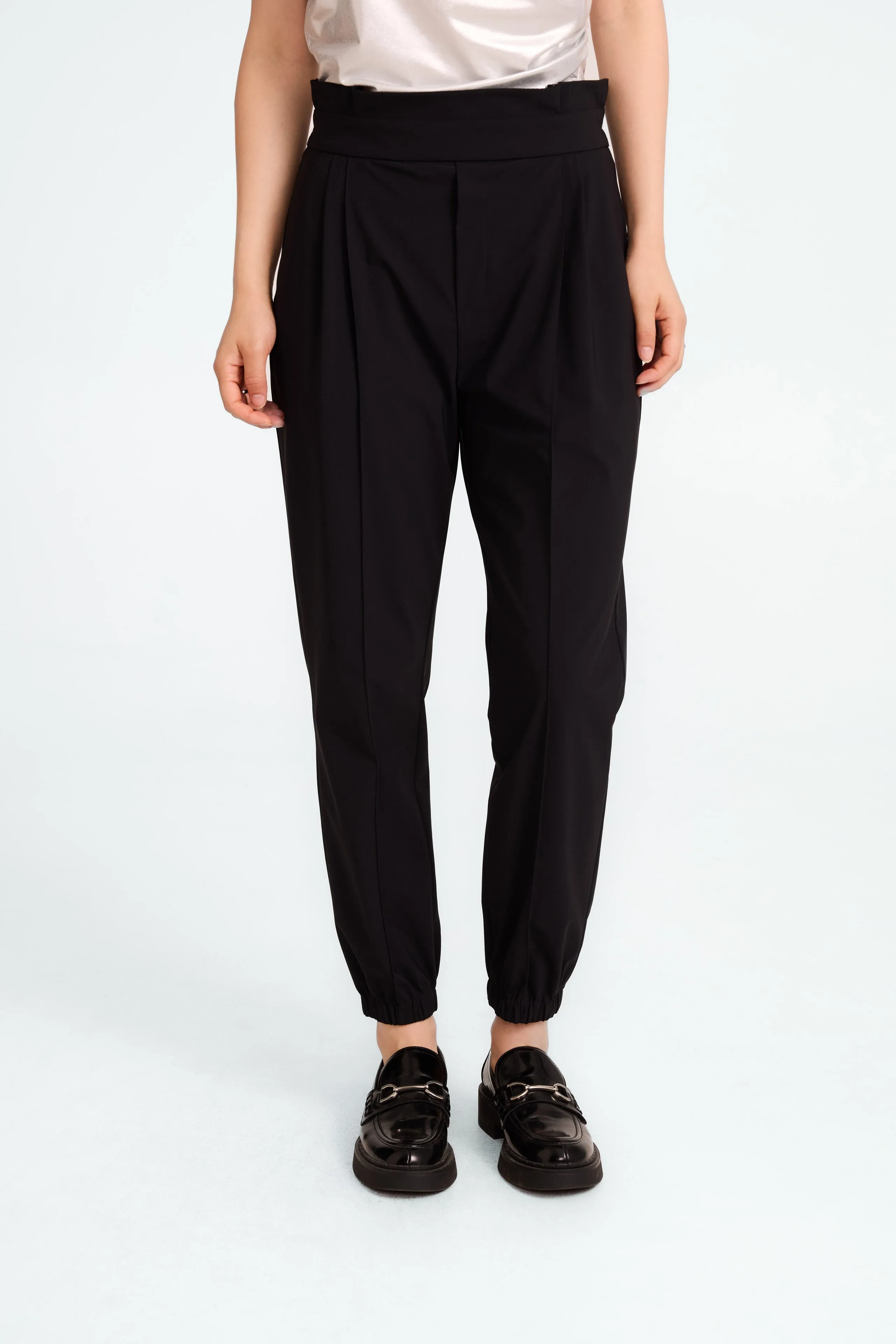 Lori strech technical jersey pants | Black