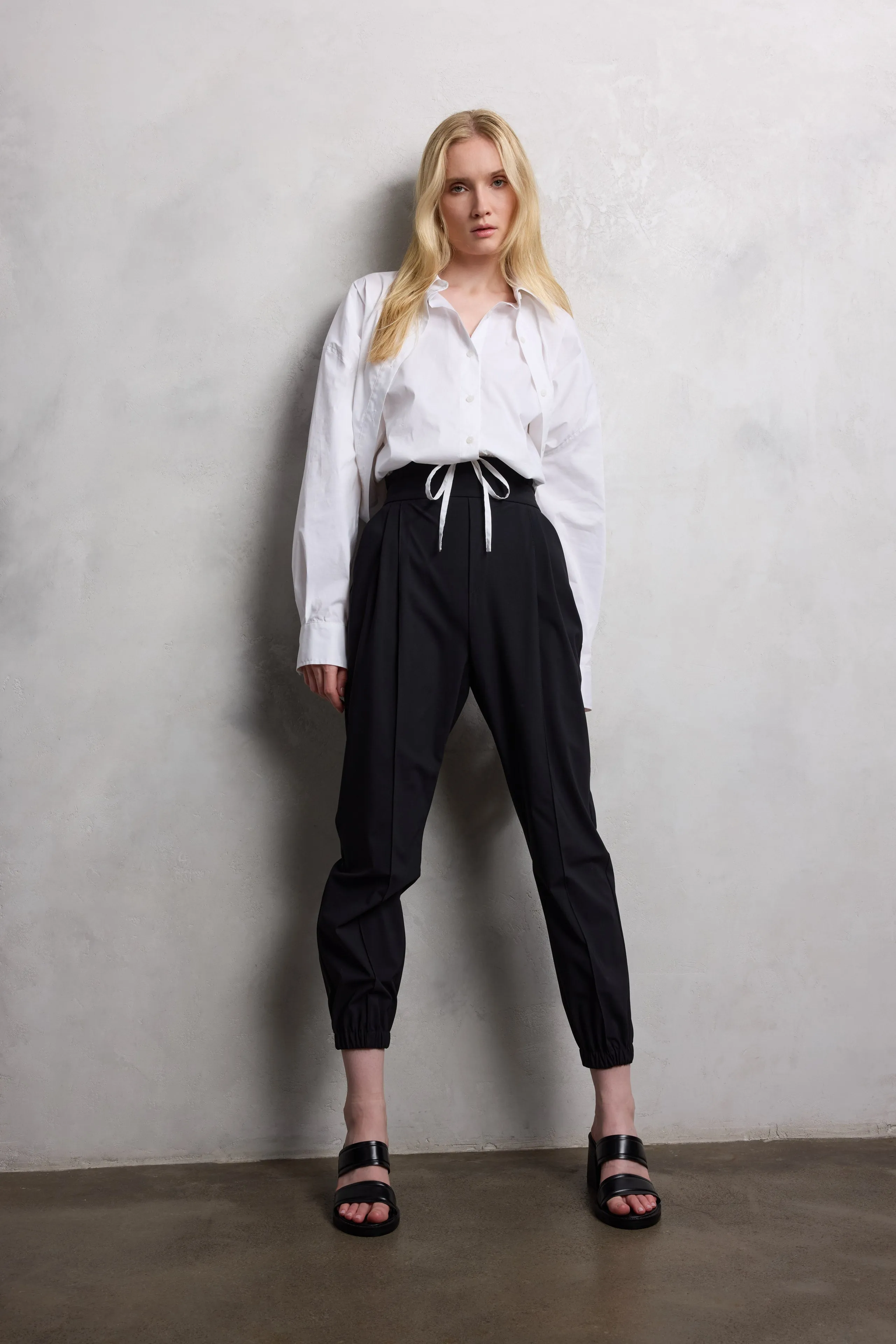 Lori strech technical jersey pants | Black