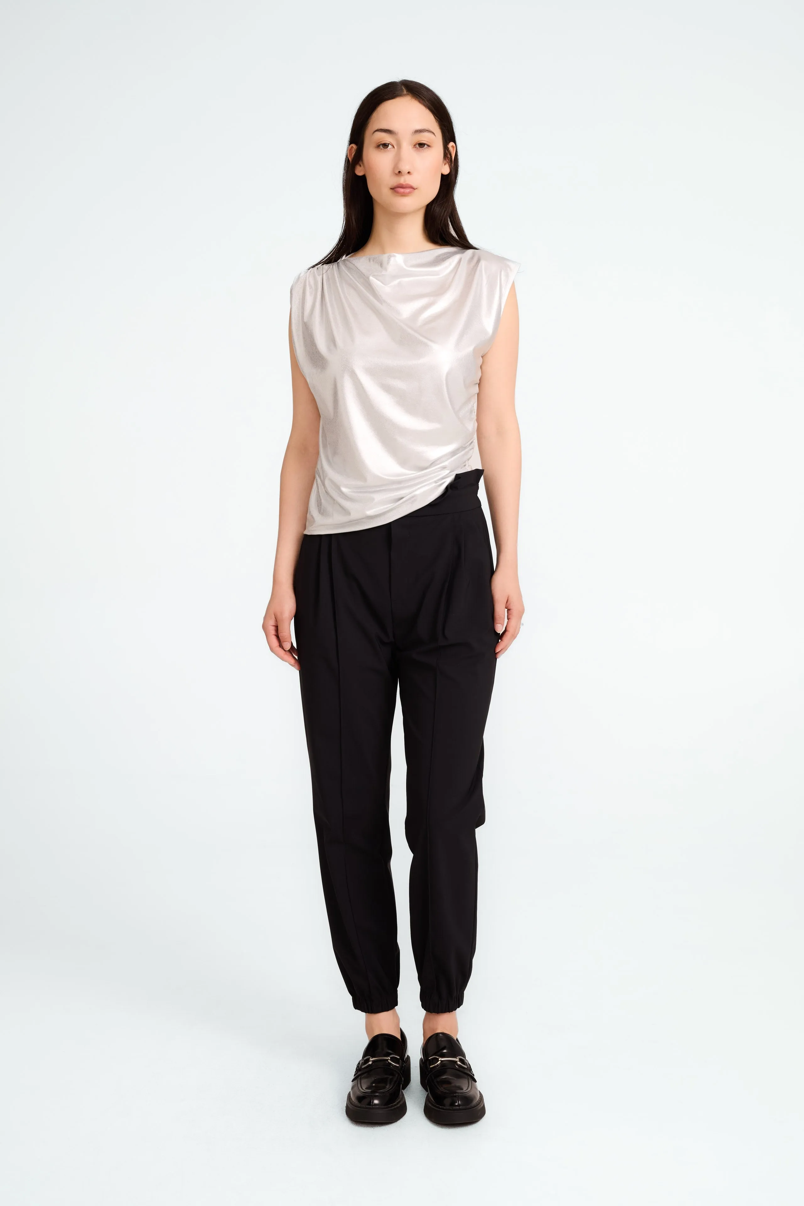 Lori strech technical jersey pants | Black