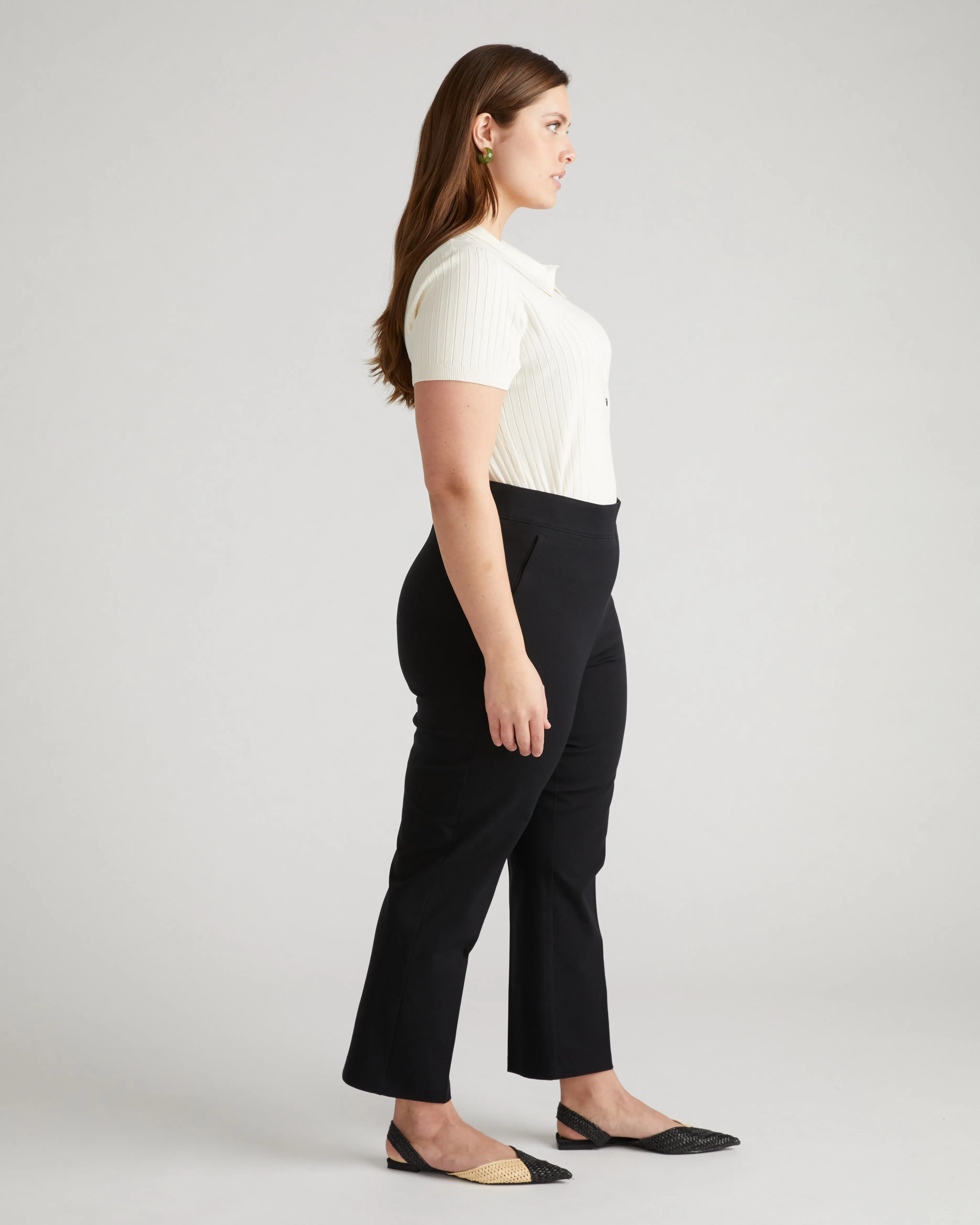 Magic Cotton Straight Leg Pants - Black