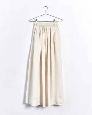 Matteau elastic waist linen maxi skirt, ivory, 10