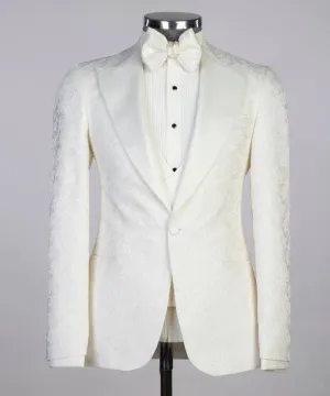 Mens 3 Piece Beige Tuxedo Wedding